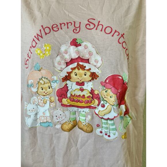 Strawberry Shortcake Pink Graphics Short Sleeve Women’s T Shirt Tee Top Size S - Picture 4 of 6